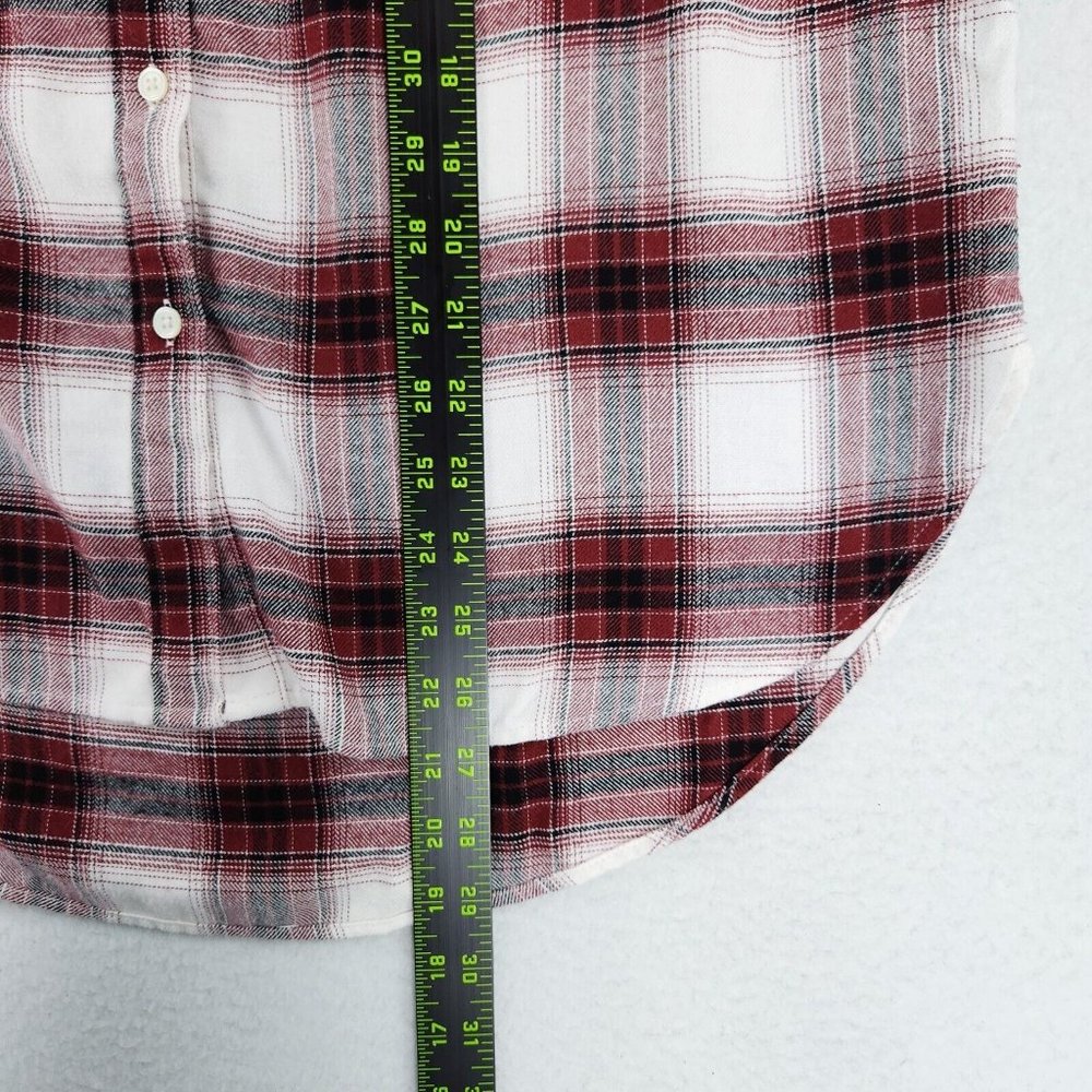 Ann Taylor LOFT Shirt Women Small Red White Plaid Button Down Long Sleeve Casual - Picture 6 of 11